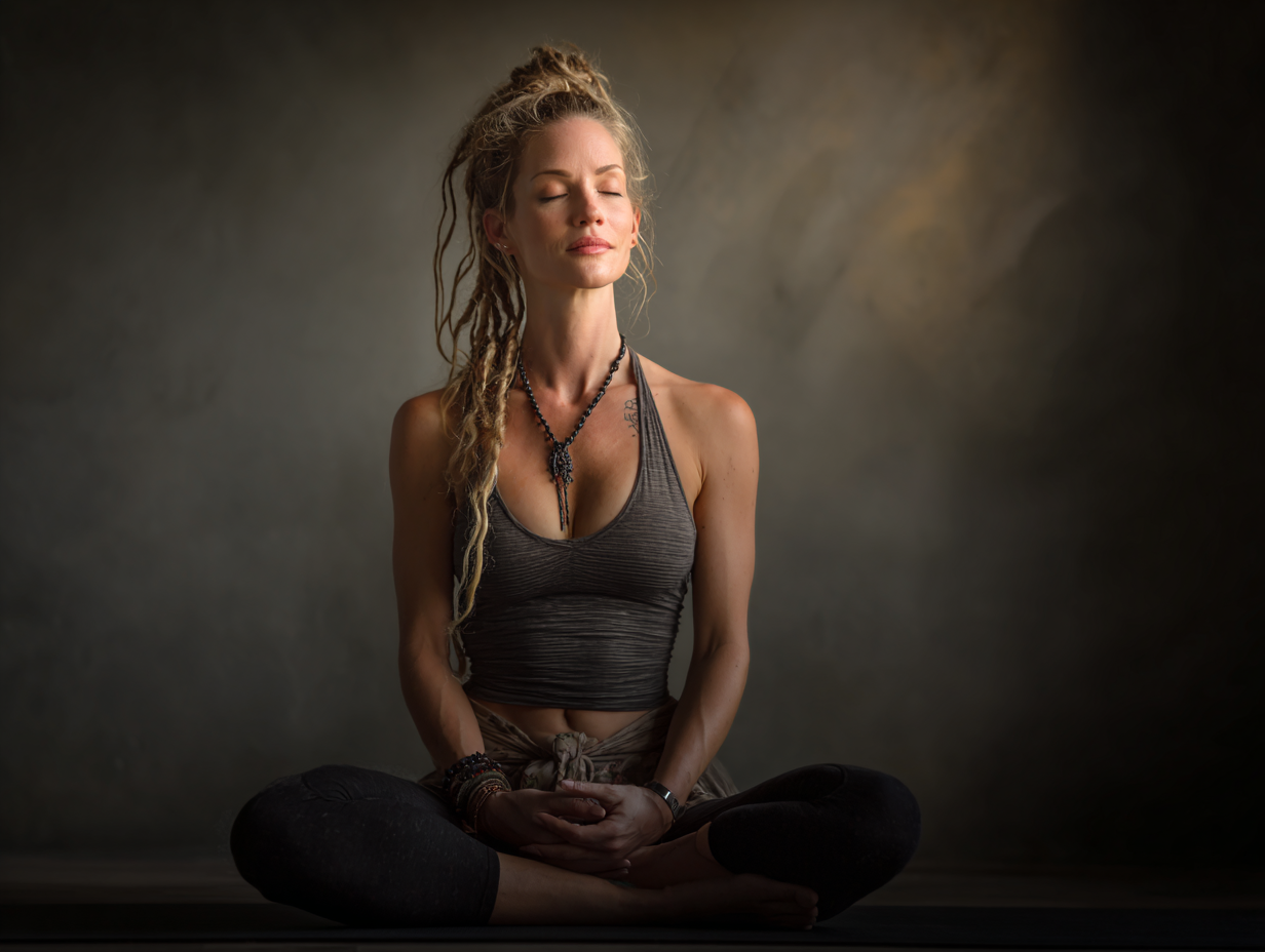 Медитація на заході сонця